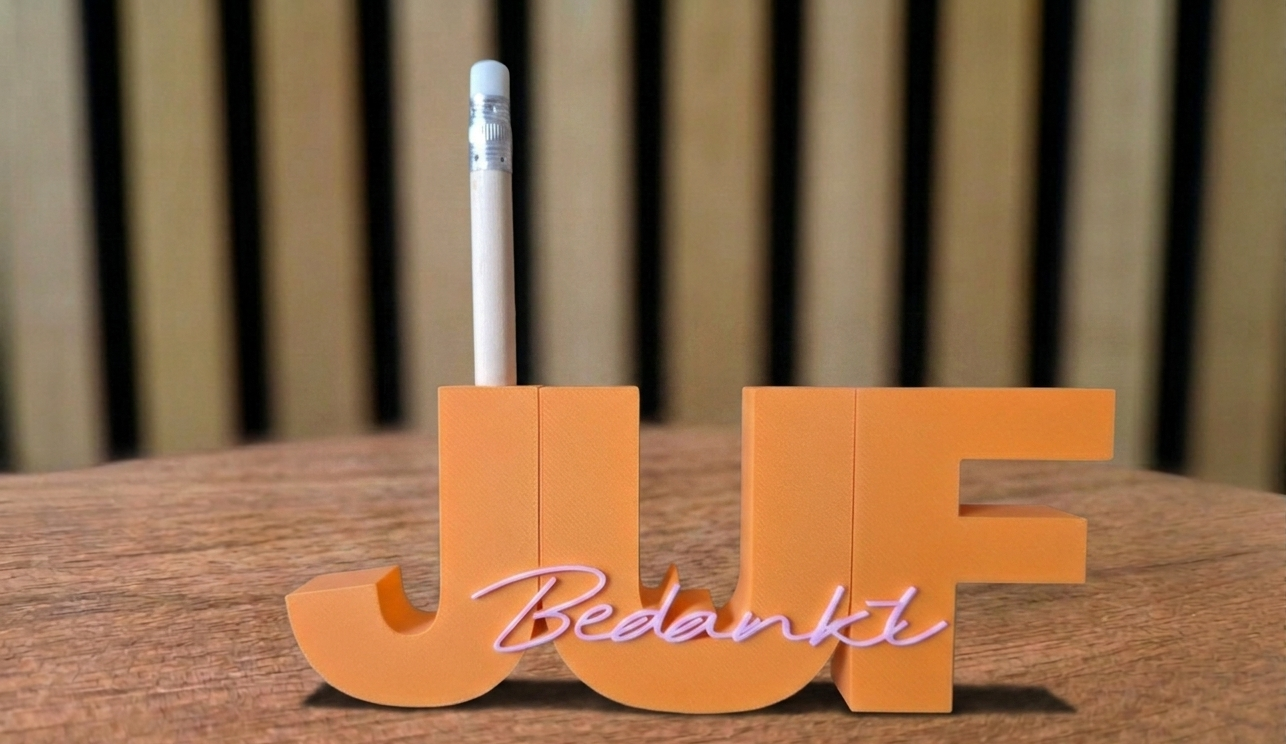 Potloodhouder bedankt juf