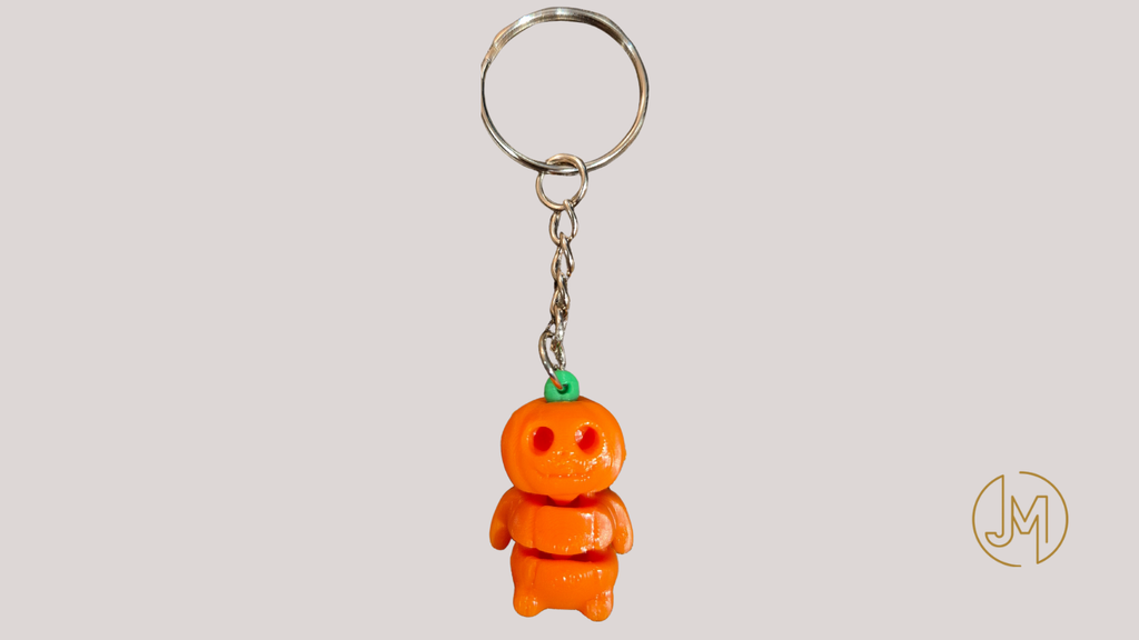 Flexi pumpkin keychain