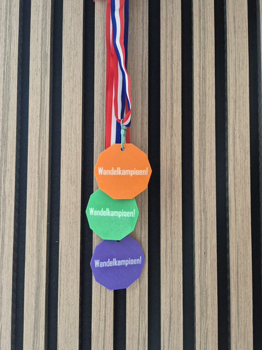 Medaille Wandelkampioen met snoepzakje