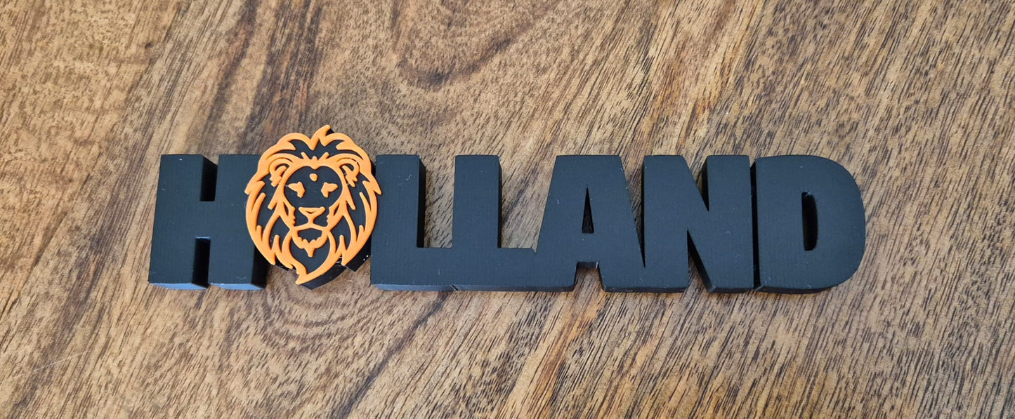 WOORDBEELD HOLLAND MET LEEUW ZWART